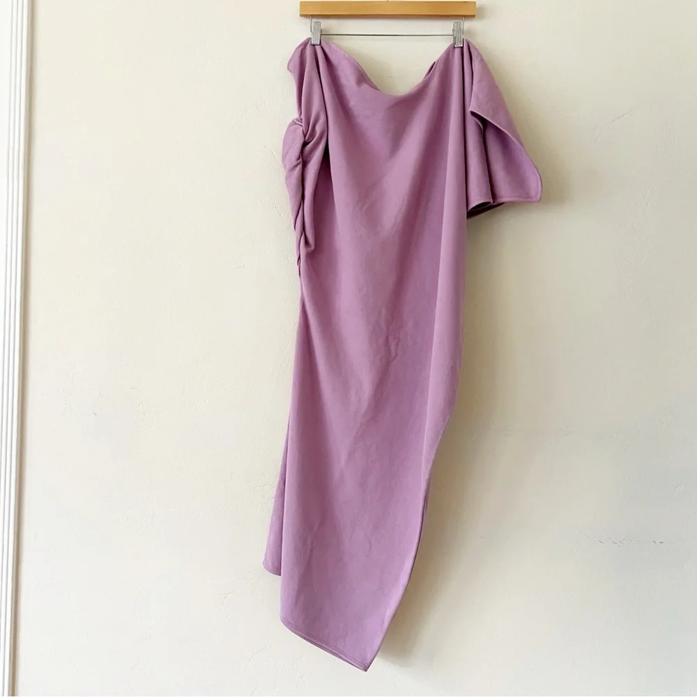 The Attico Asymmetric Draped Cotton-Jersey Mini Dress - Picture 10 of 13